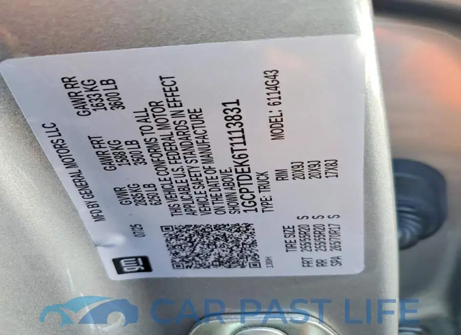 1GCPTDEK6T1113831# 13