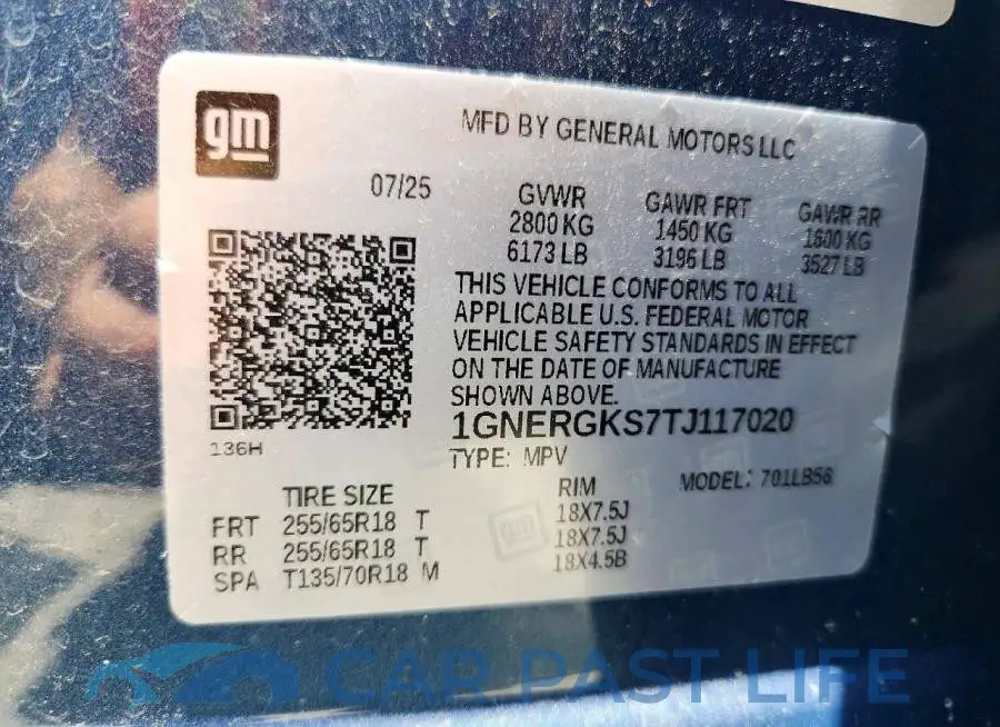 1GNERGKS7TJ117020# 13
