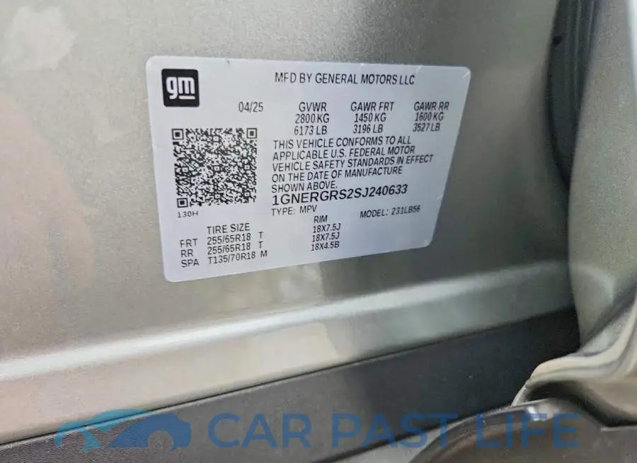 1GNERGRS2SJ240633# 14