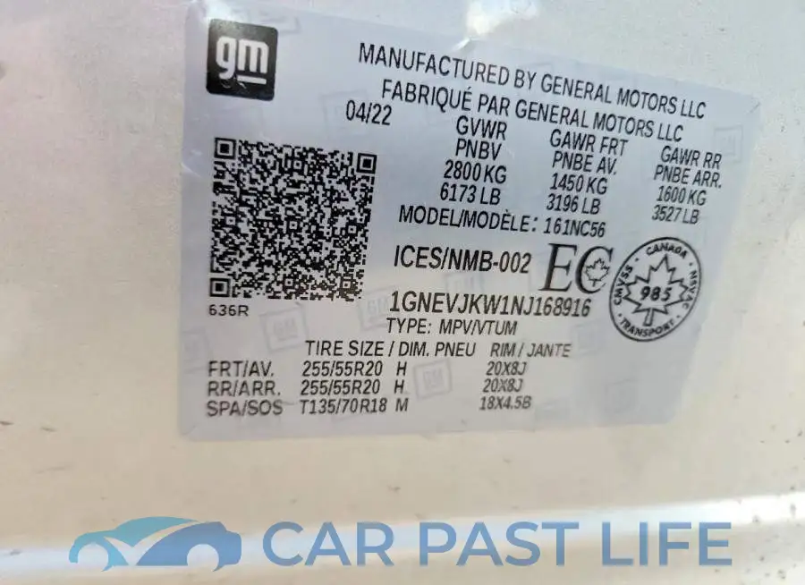 1GNEVJKW1NJ168916# 14