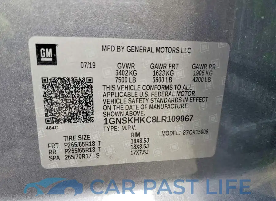 1GNSKHKC8LR109967# 14