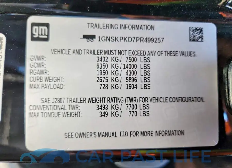 1GNSKPKD7PR499257# 14