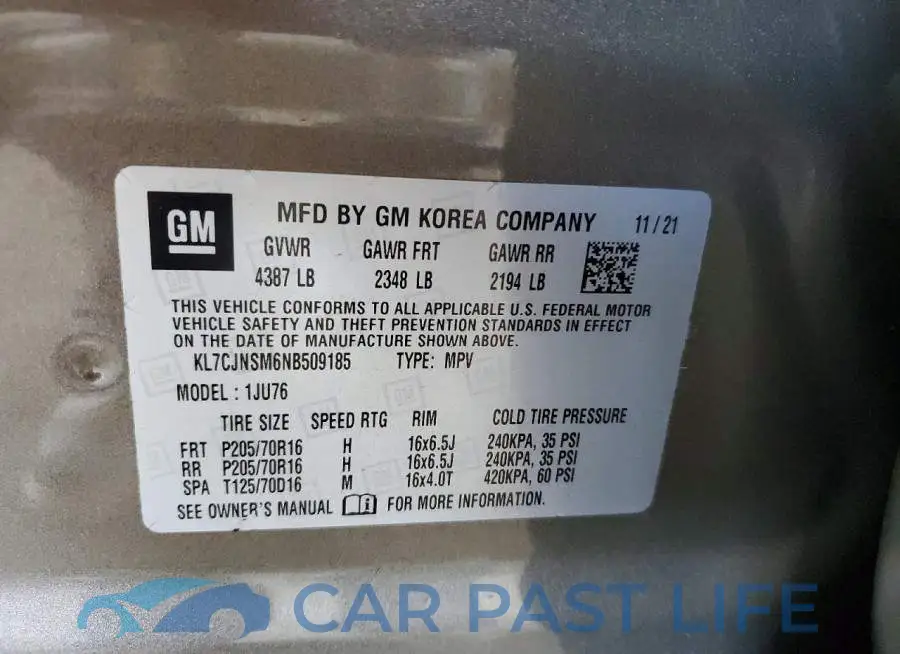 KL7CJNSM6NB509185# 13