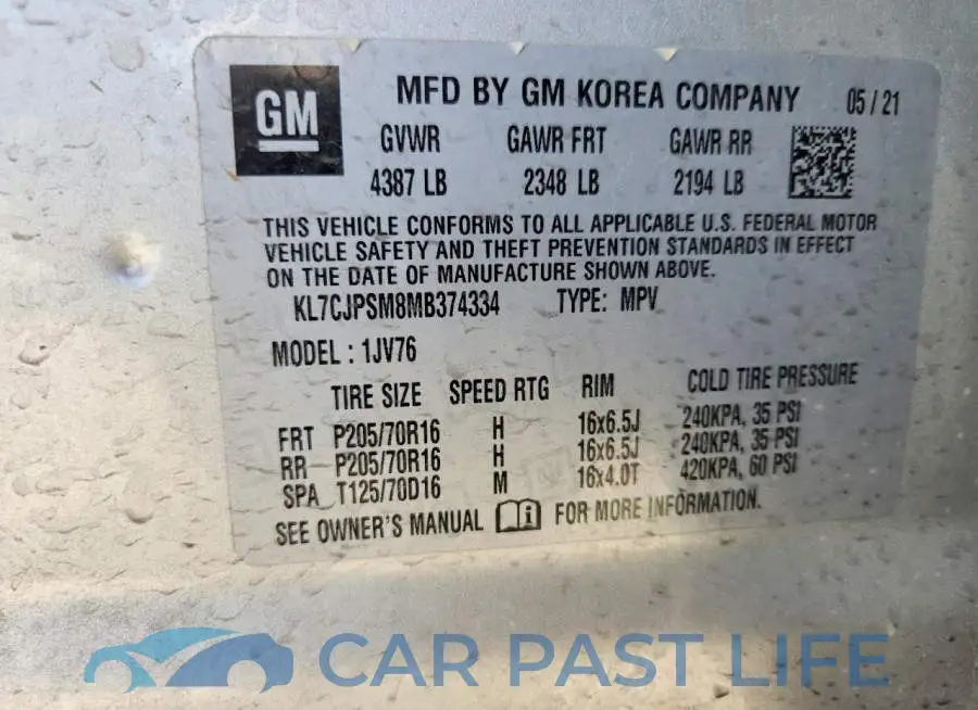 KL7CJPSM8MB374334# 14