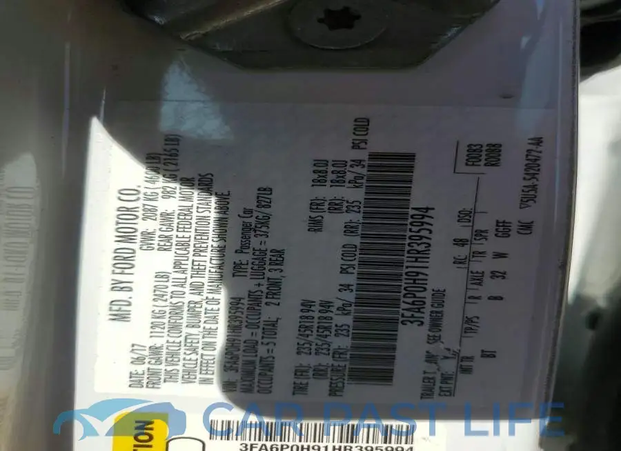 3FA6P0H91HR395994# 12