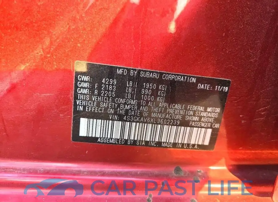 4S3GKAV6XL3602239# 12