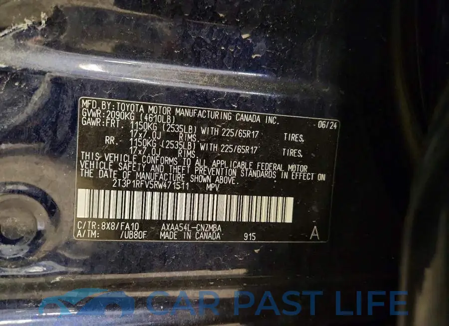 2T3P1RFV5RW471511# 13