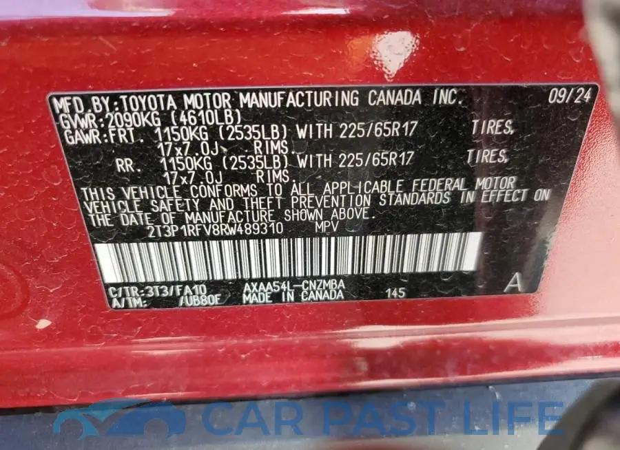 2T3P1RFV8RW489310# 12