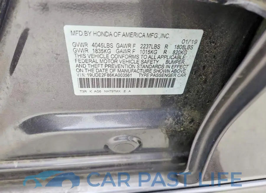 19UDE2F86KA003561# 13