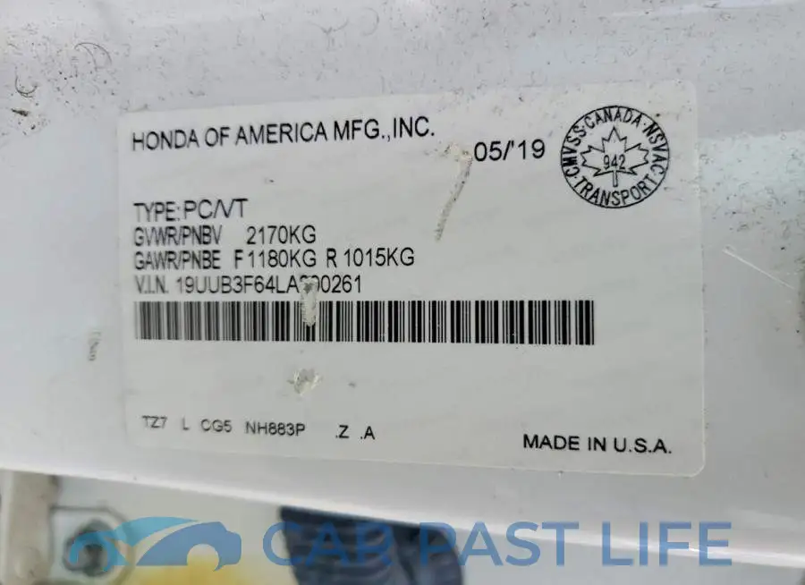 19UUB3F64LA800261# 12