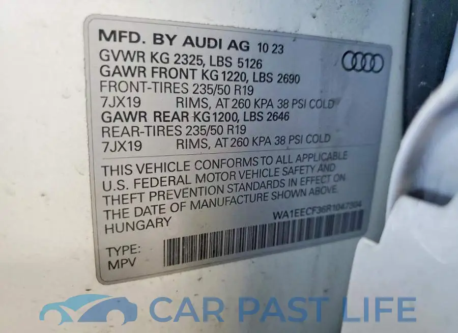 WA1EECF36R1047304# 13