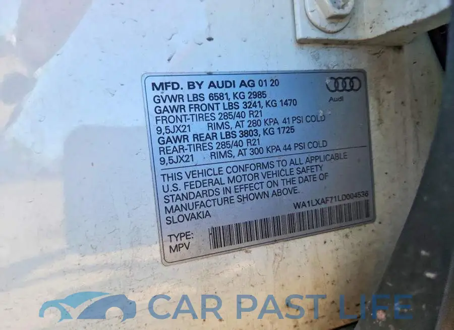 WA1LXAF71LD004536# 12