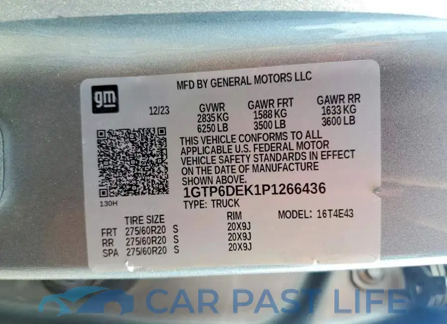 1GTP6DEK1P1266436# 12