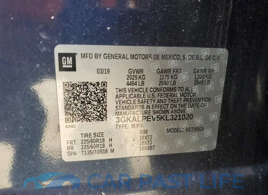 3GKALPEV5KL321020# 13