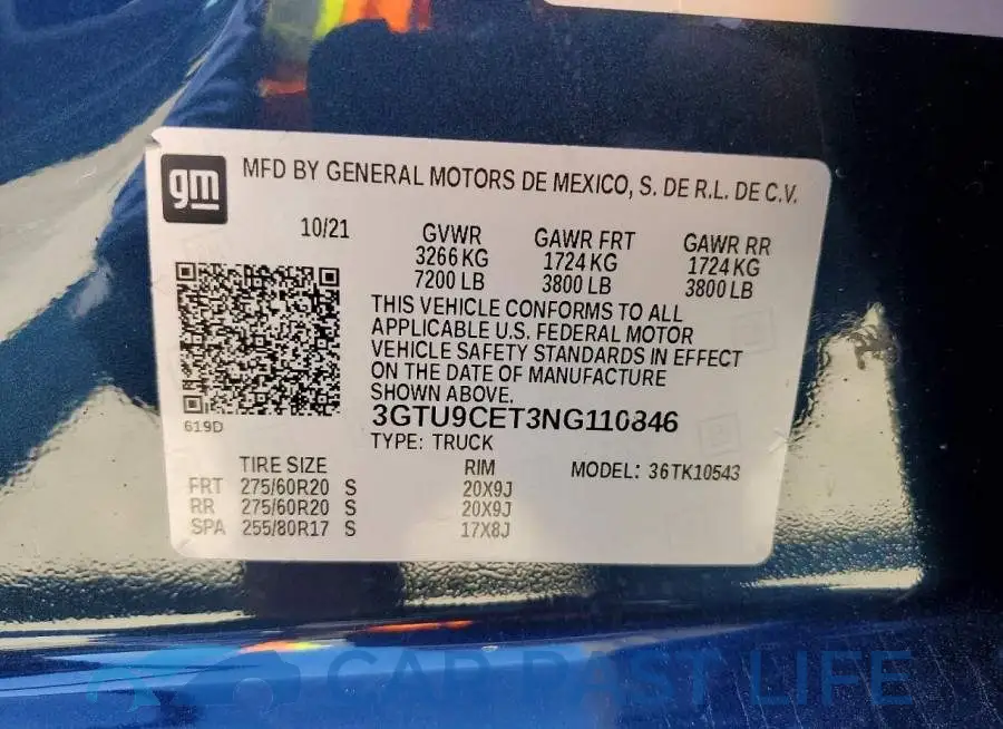 3GTU9CET3NG110846# 12