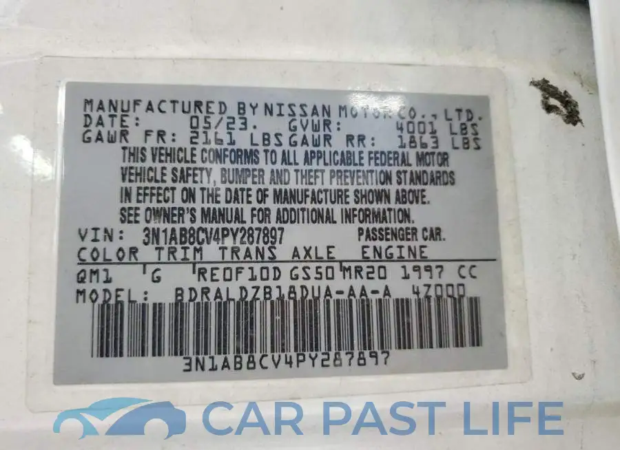 3N1AB8CV4PY287897# 12