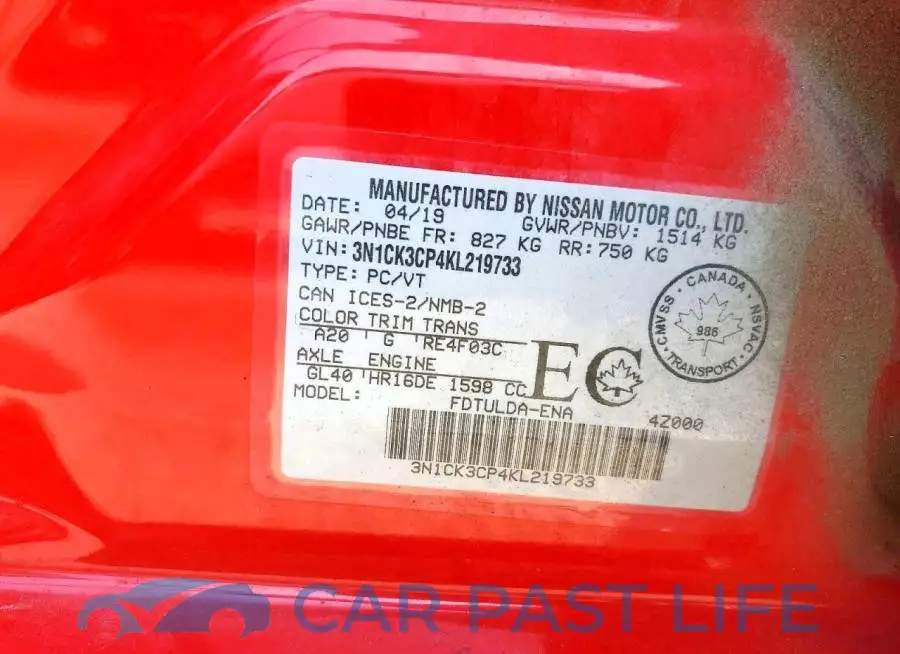 3N1CK3CP4KL219733# 13