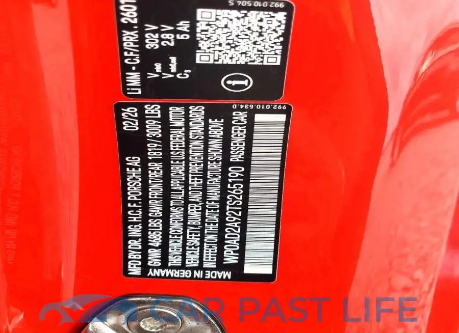 WP0AD2A92TS265190# 13