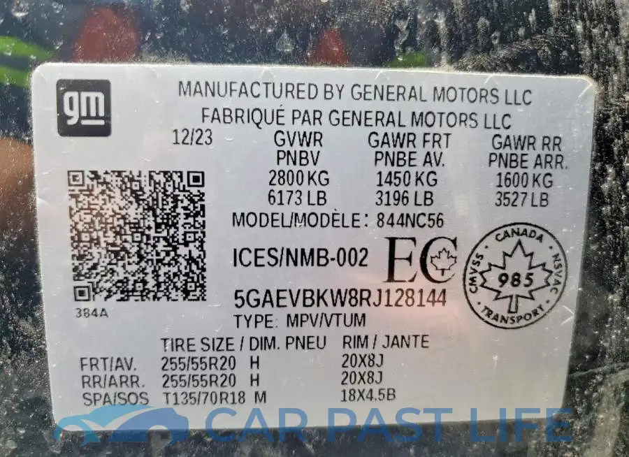 5GAEVBKW8RJ128144# 13
