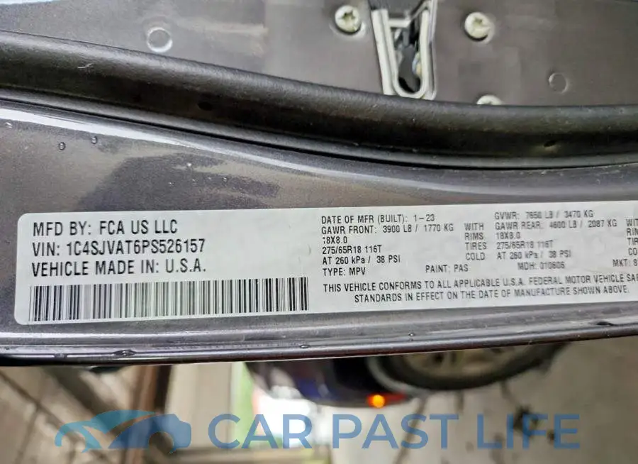 1C4SJVAT6PS526157# 13