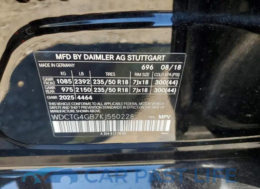 WDCTG4GB7KJ550228# 12