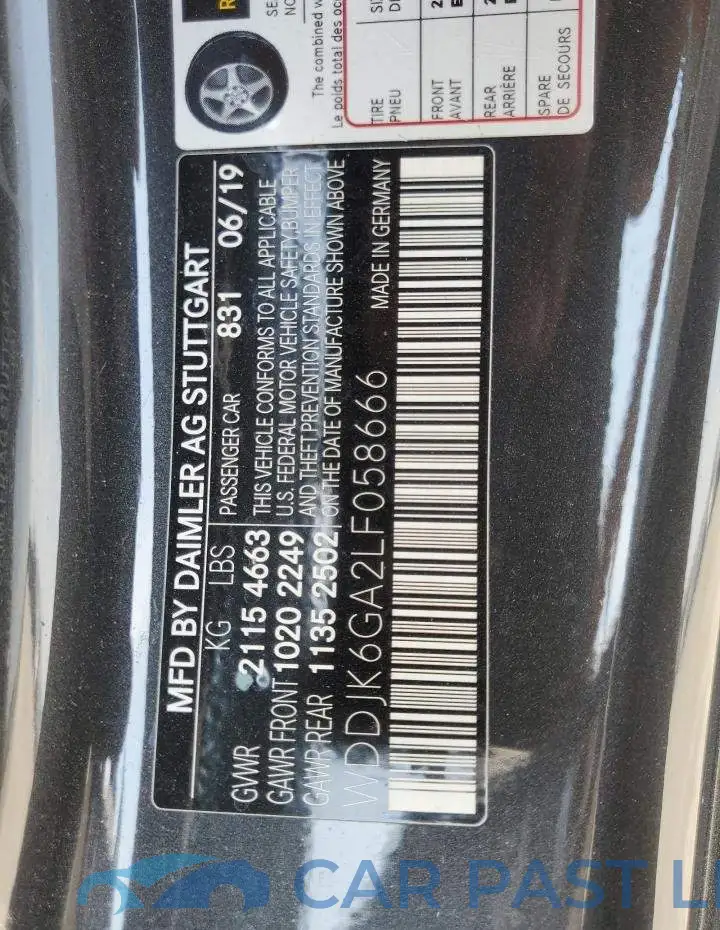 WDDJK6GA2LF058666# 13