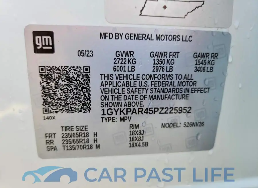 1GYKPAR45PZ225952# 14