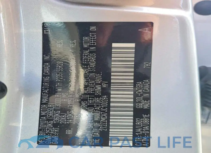 2T2ZZMCA7JC100284# 13