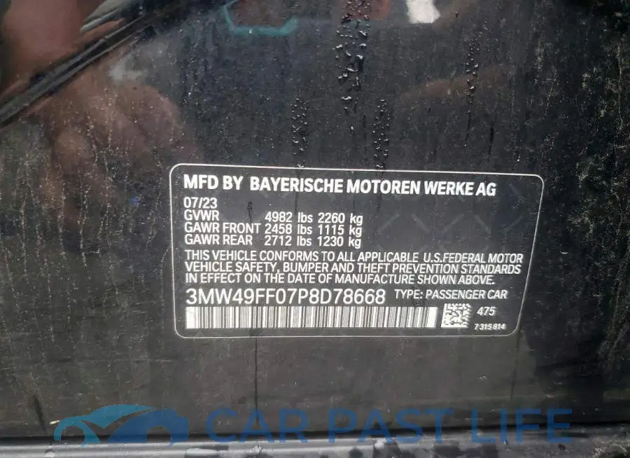 3MW49FF07P8D78668# 12