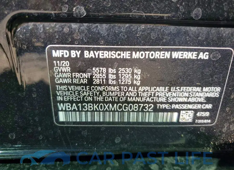 WBA13BK0XMCG08732# 12