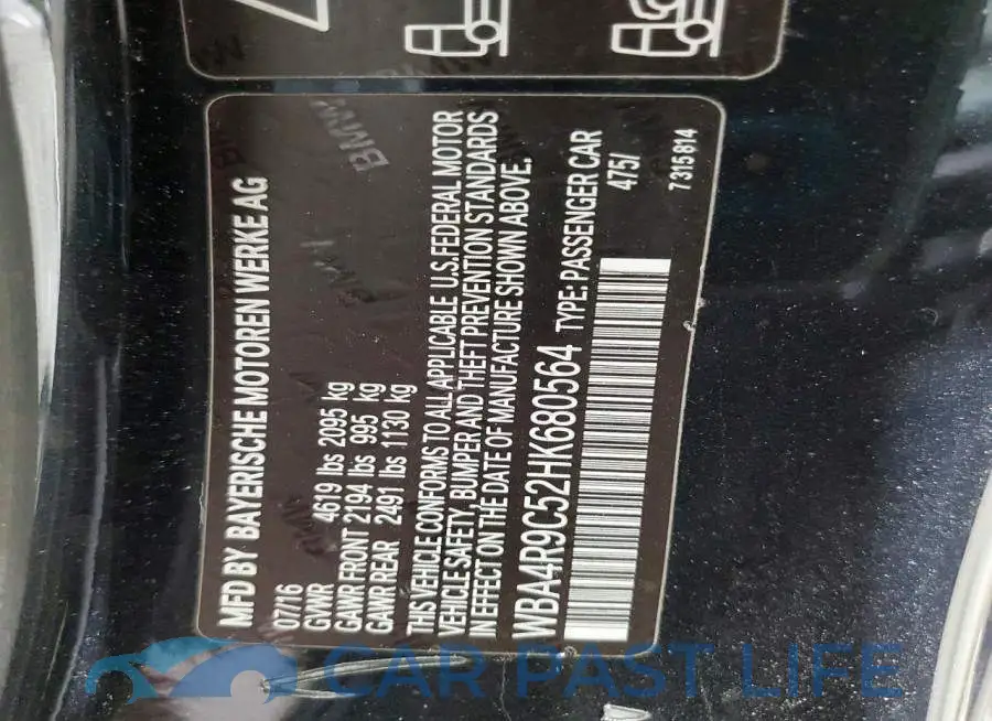 WBA4R9C52HK680564# 12