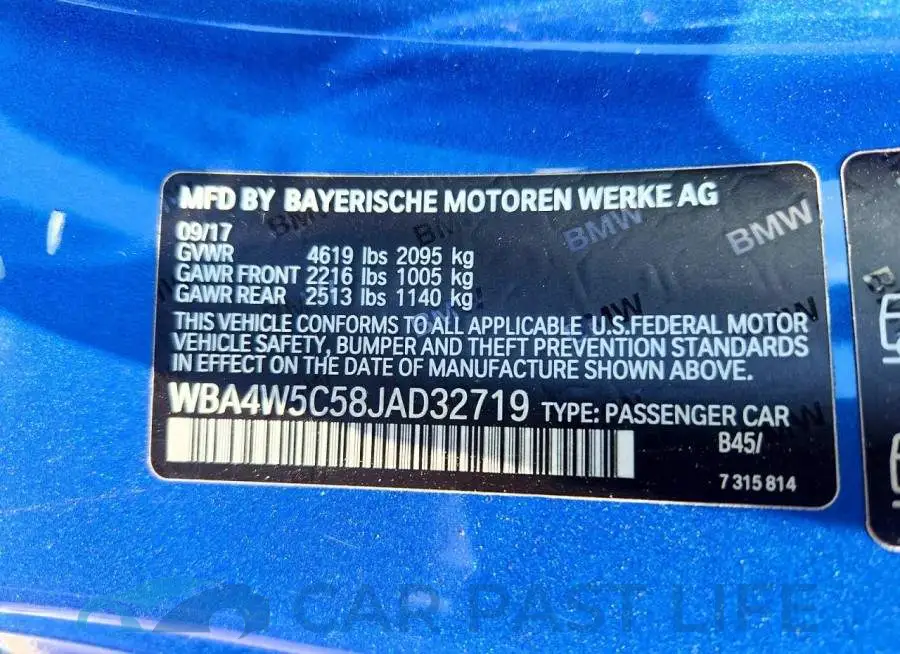 WBA4W5C58JAD32719# 12