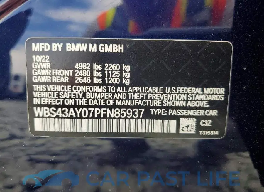 WBS43AY07PFN85937# 12