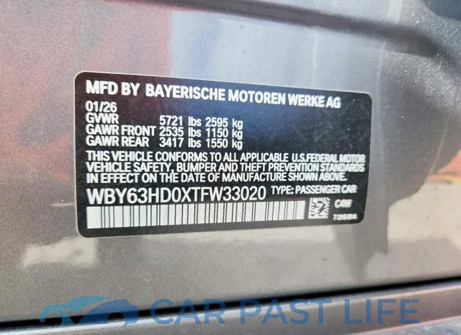 WBY63HD0XTFW33020# 12