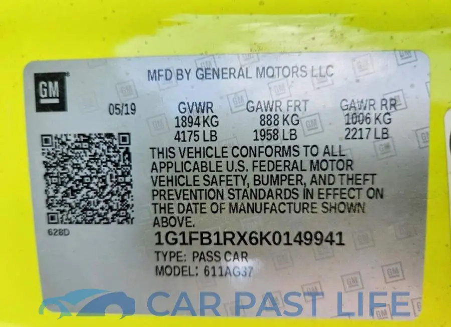1G1FB1RX6K0149941# 13