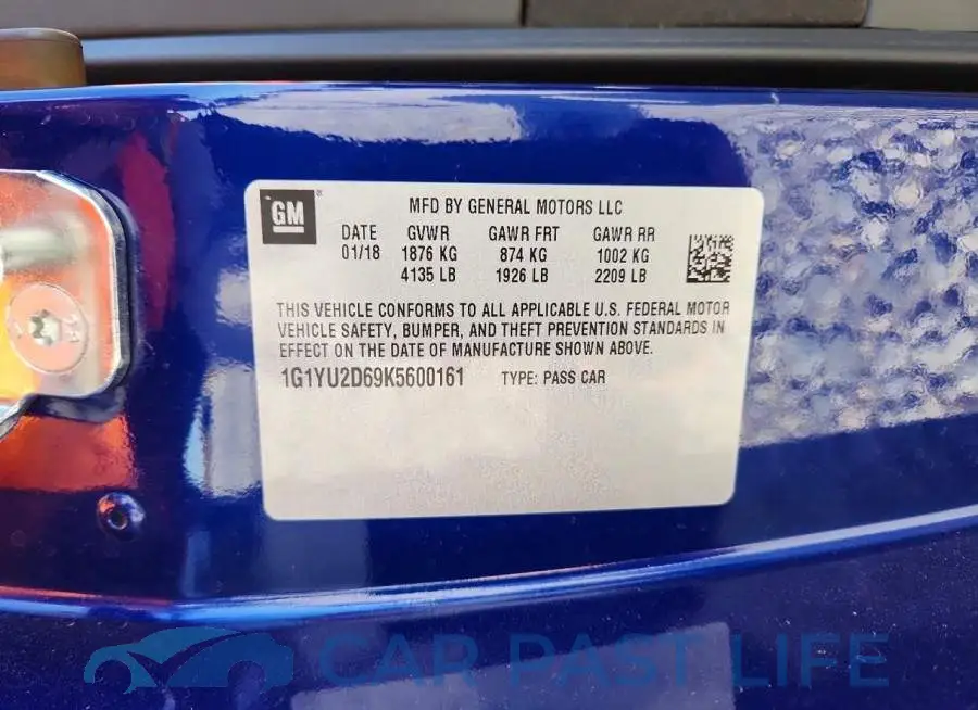 1G1YU2D69K5600161# 12