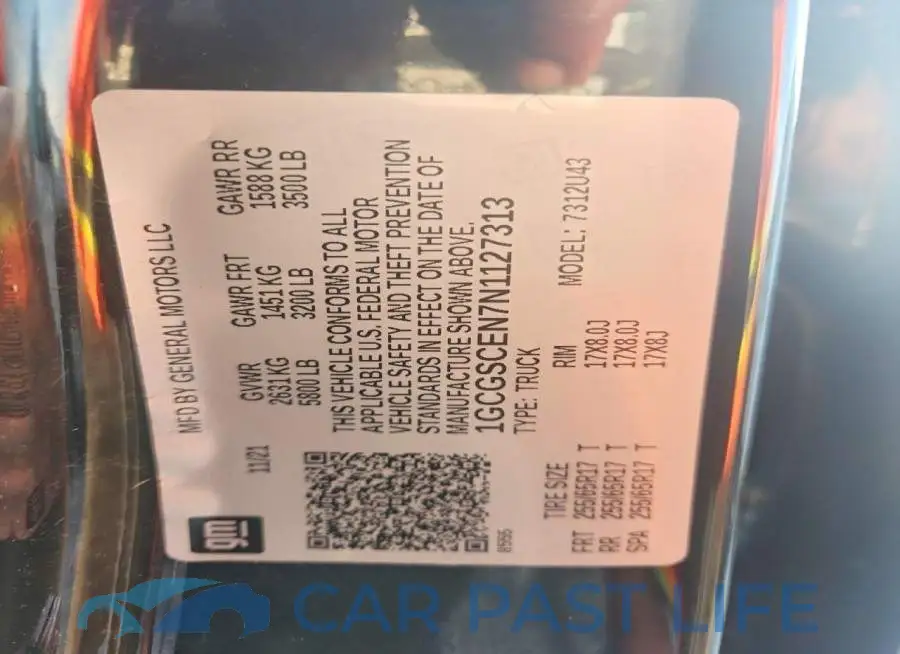 1GCGSCEN7N1127313# 12