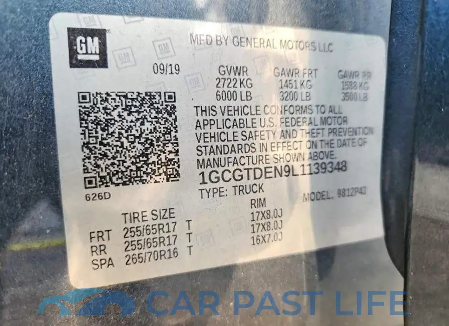 1GCGTDEN9L1139348# 12