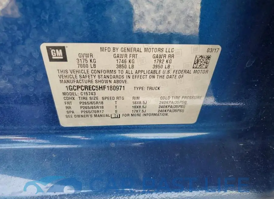 1GCPCREC5HF180971# 13