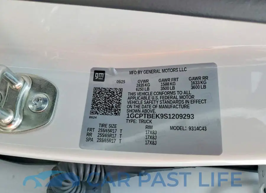 1GCPTBEK9S1209293# 12