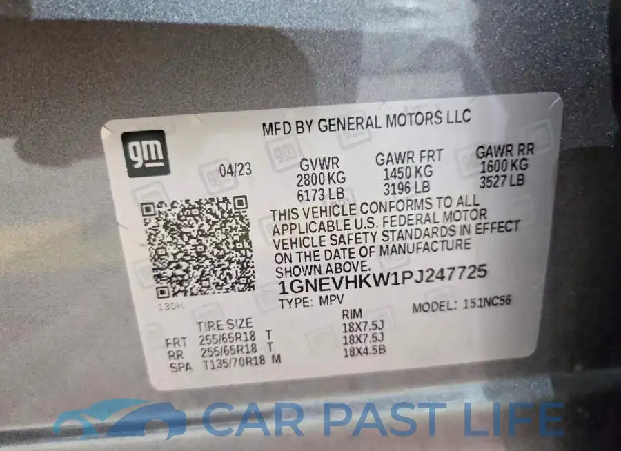 1GNEVHKW1PJ247725# 13