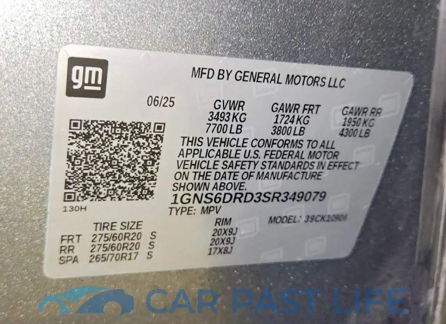 1GNS6DRD3SR349079# 13