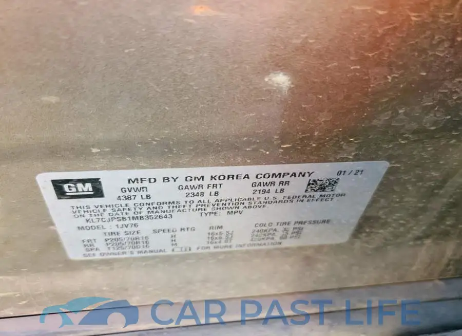 KL7CJPSB1MB352643# 13