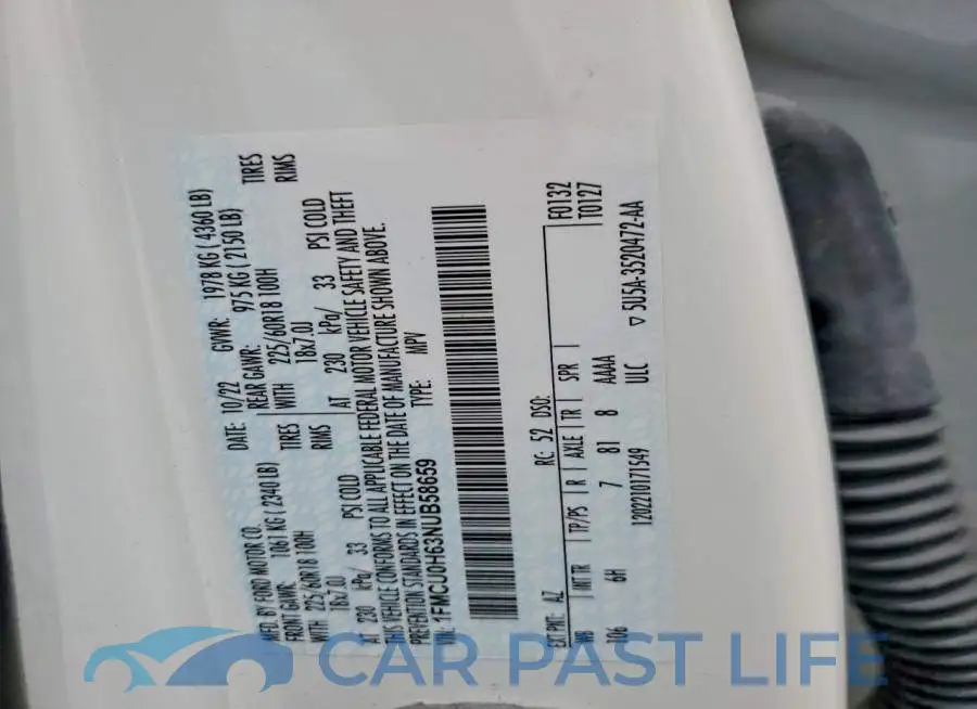 1FMCU0H63NUB58659# 14