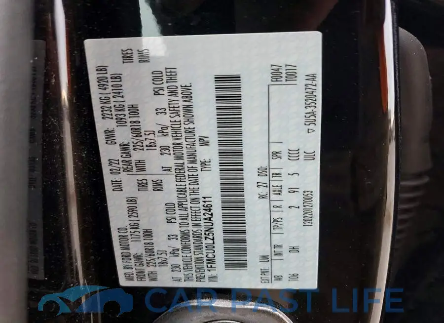 1FMCU0LZ5NUA24611# 13