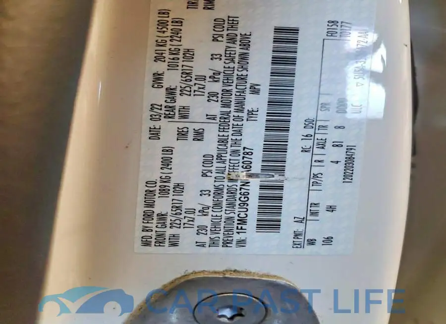 1FMCU9G67NUA60787# 13