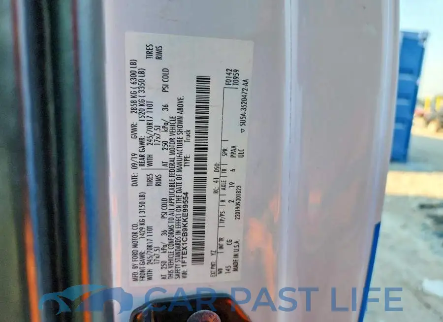 1FTEX1CB9KKE99554# 12
