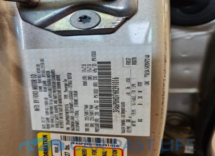 3FA6P0HD7HR391016# 12