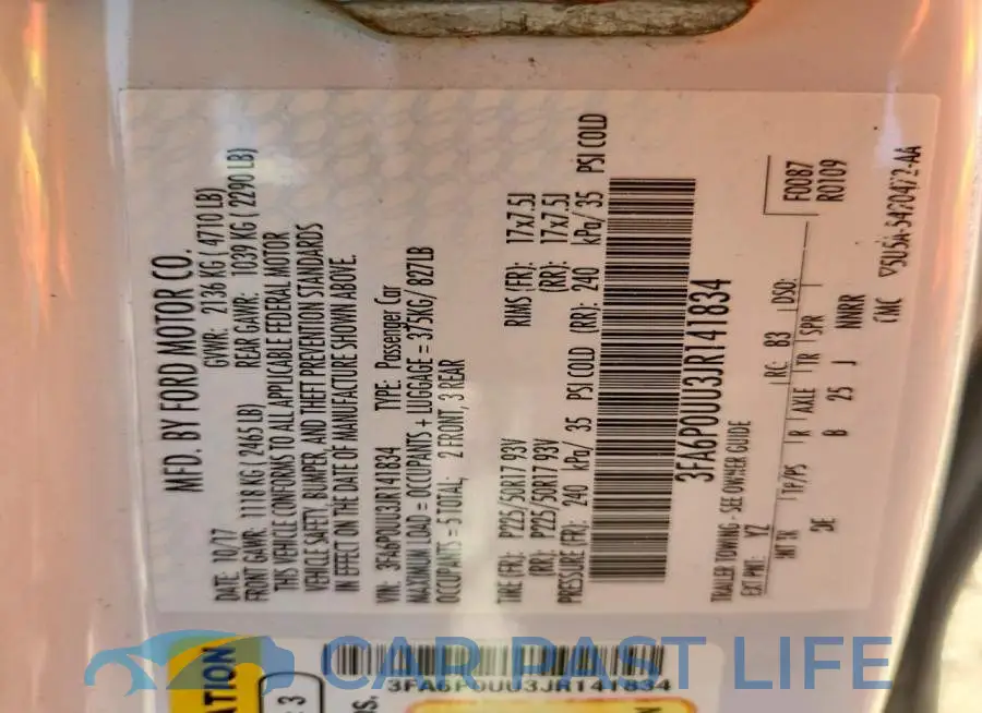 3FA6P0UU3JR141834# 12