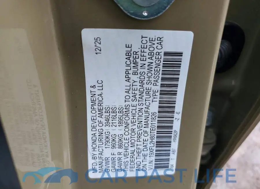 19XFL2H80TE011826# 12